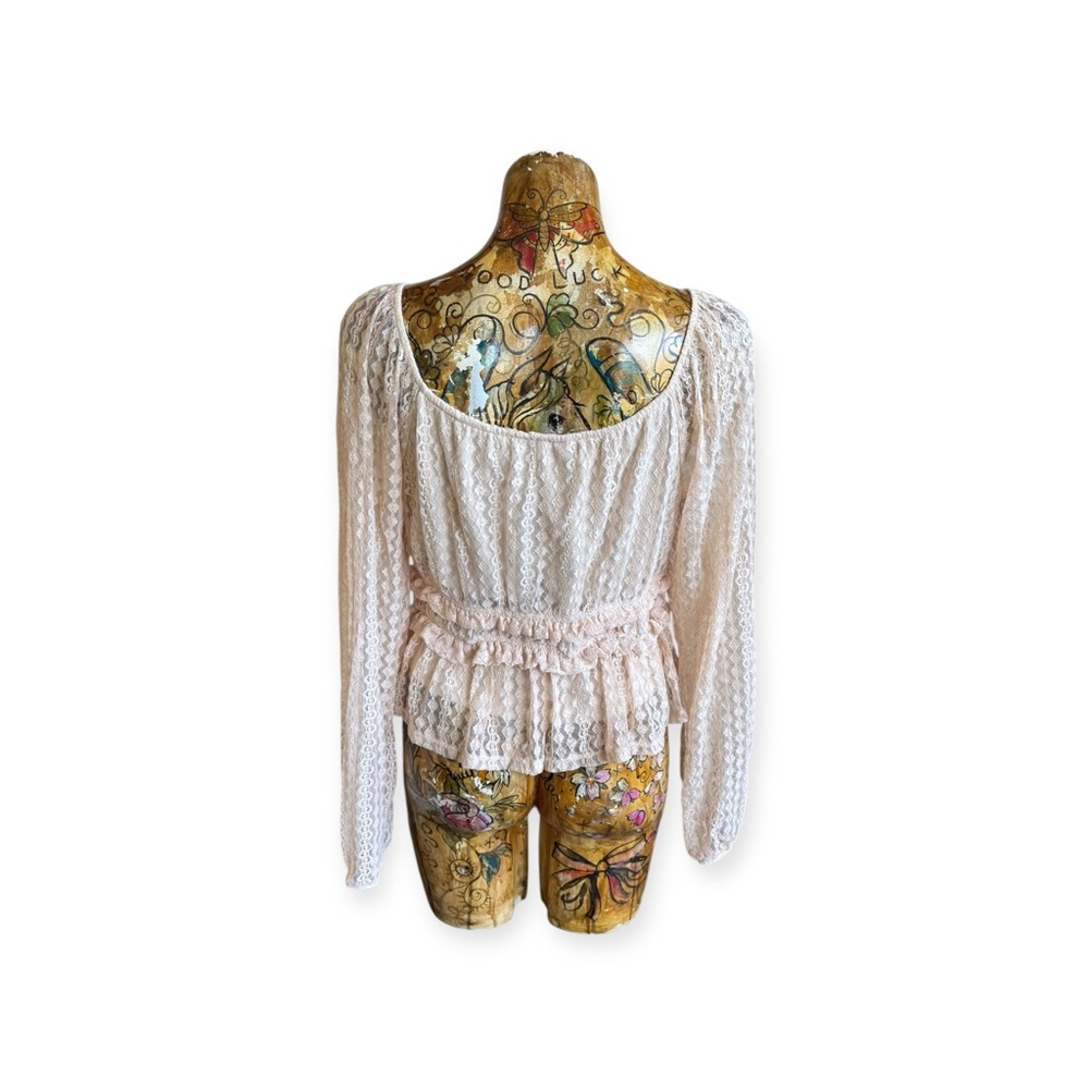 IRIS lace top blouse peplum long sleeve large - Picture 4 of 11